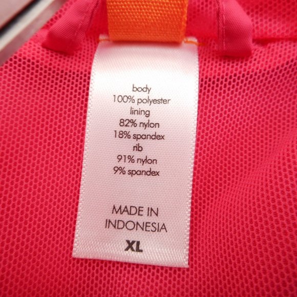 Lucy Hooded Light Jacket Women's Size XL Deep Pink Ruffled Trim Full Zip - Picture 6 of 10